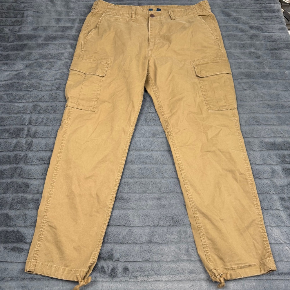 American Eagle Mens Slim Lived-In Cargo Pants Khaki Tan Flex 36x32 13339